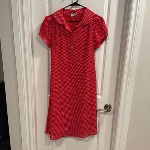 ♥️Mikarose Red & White Polka Dot Retro  Dress♥️